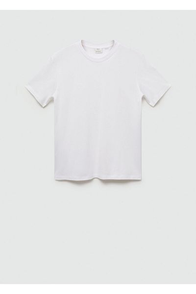 MANGO Tricou alb pentru bărbați 77170585