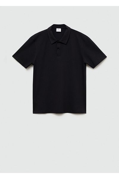 MANGO Tricou cu gât polo pentru bărbați albastru 77070356