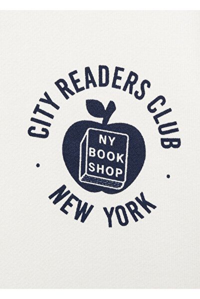 MANGO Erkek Çocuk Kırık Beyaz Sweatshirt