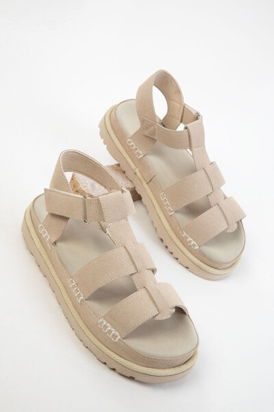 SOHO Beige Suede Women's Sandals 20614