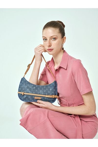 Pierre Cardin Geantă de umăr pentru femei cu monogramă albastru închis 05PO25Y2044