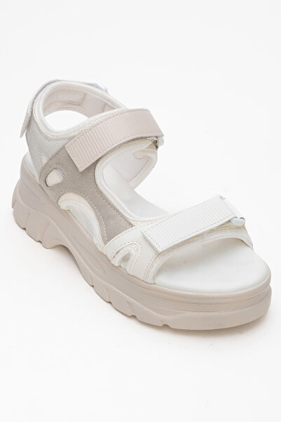 LuviShoes 4740 Λευκά Λευκά Λουστρίνια Γυναικεία Σανδάλια