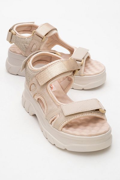 LuviShoes 4740 Sandale de damă cu bretele trandafir bej