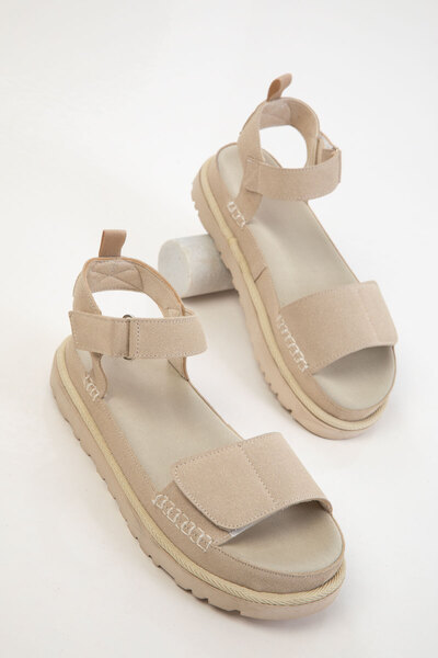 SOHO Beige Suede Women's Sandals 20613