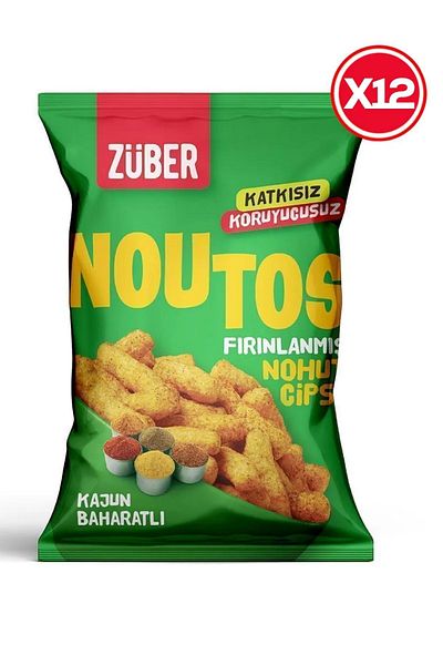 Züber Noutos Baked Chickpeas Chips Cashew Spicy 55g X 12 Pack