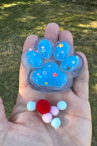 Hyd Toy Squishy Cat Paw Sukushi Paw Sequin Furry Paw Fun Play