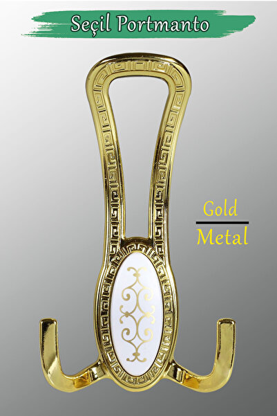 Badem10 Seçil (GOLD ALTIN) Metal Portmanto Vestiyer Duvar Dolap Elbise Mobily...