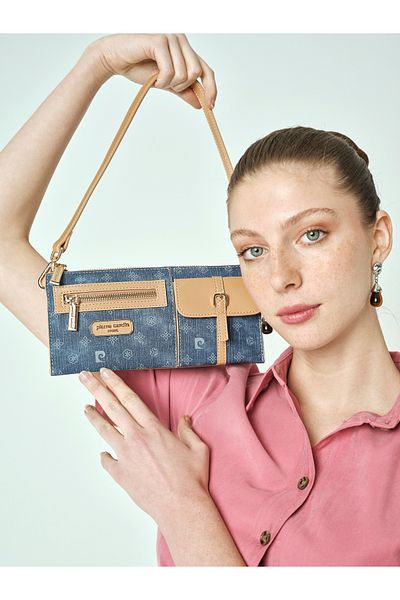 Pierre Cardin Geantă de umăr pentru femei cu monogramă albastru închis 05PO25Y2046
