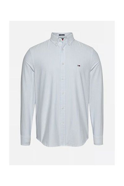 Tommy Jeans Blaues Oxford-Streifen-Slim-Fit-Herrenhemd – DM0DM20668