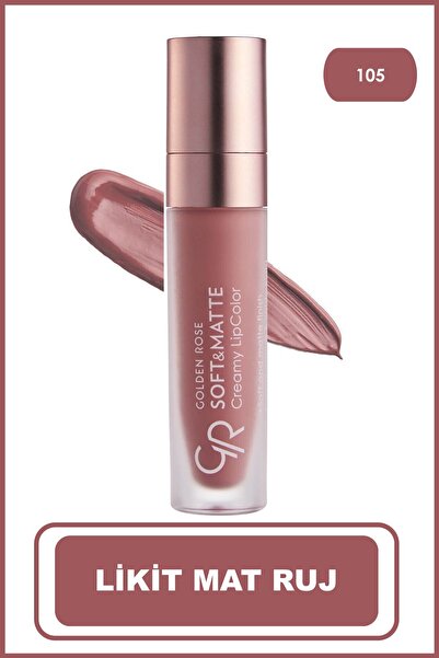 Golden Rose أحمر شفاه كريمي ناعم وغير لامع 105 بزيت الجوجوبا والأفوكادو، أحمر...