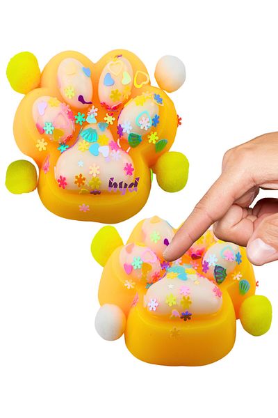 Hyd Toy Squishy Cat Paw Sukushi Paw Sequin Furry Paw Fun Play