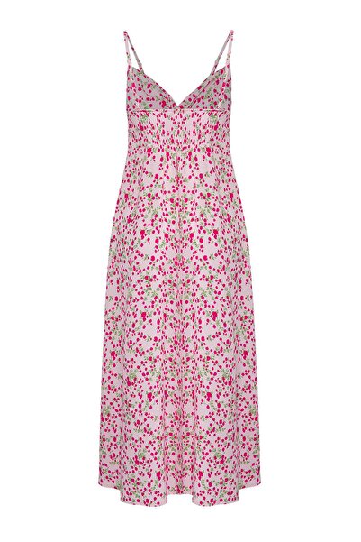 Trendyol Collection Pink Floral Midi Woven Dress Tedss25El00001