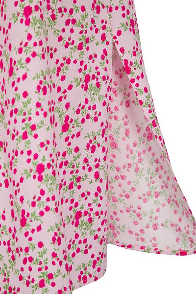 Edit by Trendyol Ροζ Floral Μίντι Υφαντό Φόρεμα TEDSS25EL00001
