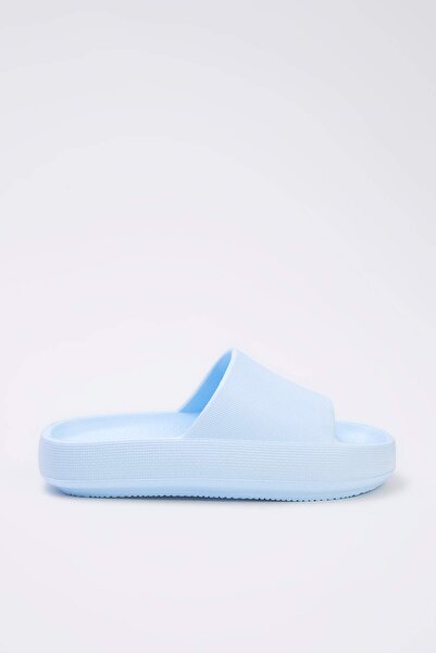 TRENDYOL SHOES Baby Blue Flatform dámské bazénové pantofle TAKSS24TE00013
