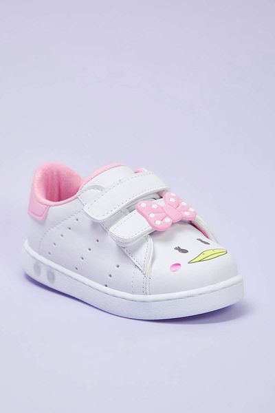 TRENDYOL SHOES Weiße Schleife Detail Doppel Klettverschluss große/kleine Mädchen Kinder Kinder Turnschuhe TAKSS25SN00064
