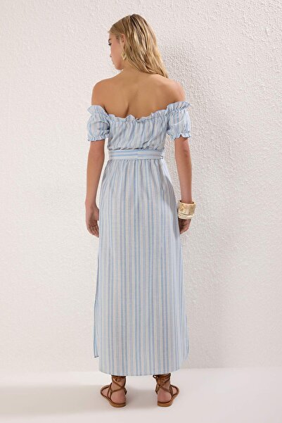 Trendyol Collection Rochie maxi de plajă cu dungi TBESS25EL00149