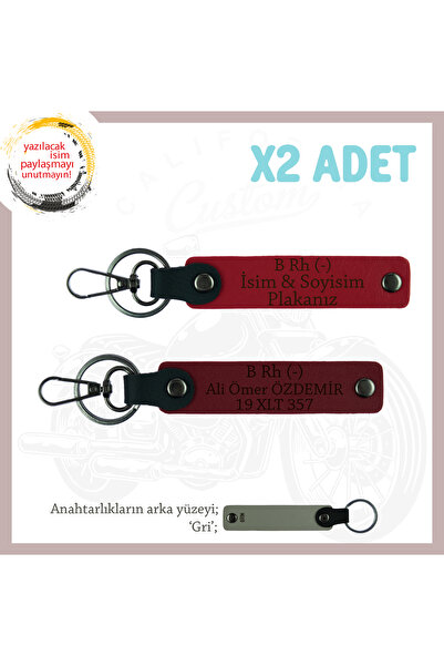 Asortishey X2 Keychain Set, Red-F Green-Gr, for Motor Enthusiasts, Name Plate...