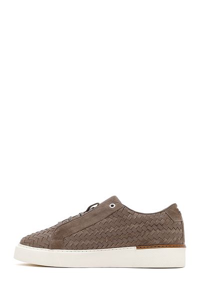 Derimod Men's Mink Lace-Up Braided Thick Sole Leather Sneaker 25Sfd795214
