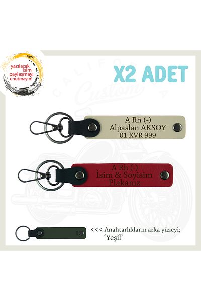 miawiki هدية مكتوبة من مجموعة Rh - Kan × 2 سلسلة مفاتيح، Red-S Coffee-Ysl، لوحة اسم خاصة لأصدقاء Biker