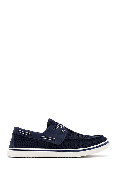 Derimod Zero Men's Navy Blue Lace-Up Fabric Shoes 25Sfd69016F