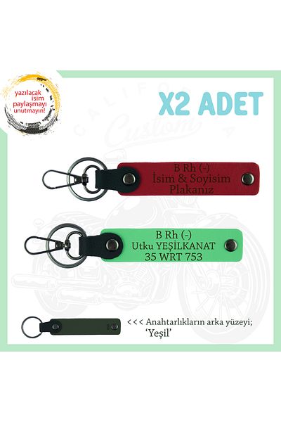 Miaju Meaningful Motor X2 Keychain with Name Plate and B- Blood Group Lettering, Red-Blue-Ysl, Special for Biker Style