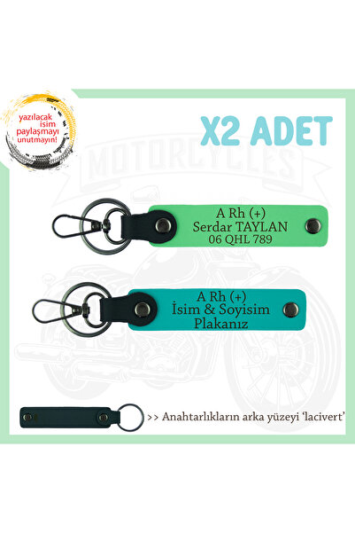 Asortishey Name Plate and a + Blood Group Written X2 Keychain, K Turquoise-F ...