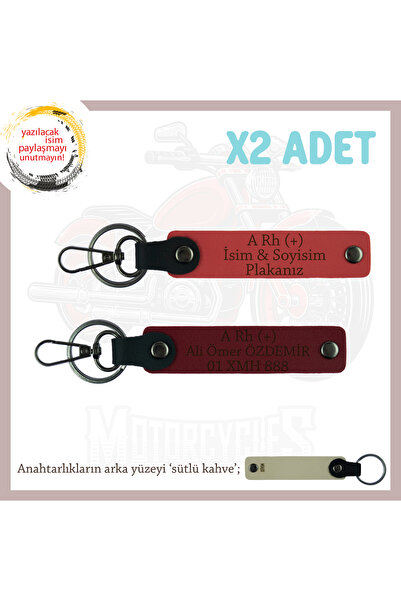 Miaju Motorcycle Style Special, 2-Pack Keychain with Name Plate and a Rh (+) ...
