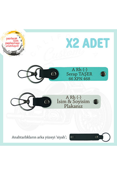 Miaju Special Design X2 Keychain with Name Plate and a Rh (-) Written for Car...