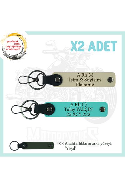 miawiki Name Plate & a - Blood Group Written X2 Keychain, S Coffee-Turquoise-Ysl, Special for Motorcycle Lovers