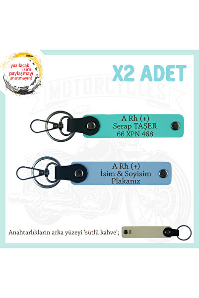 Asortishey سلسلة مفاتيح بتصميم خاص مع لوحة اسم وكتابات A + Blood Group x2، أز...