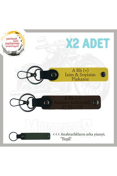Miaju Special for Biker Friends, Name Plate and a Rh (+) Blood Group 2-Piece Keychain Gift, Yellow-K Brown-Ysl