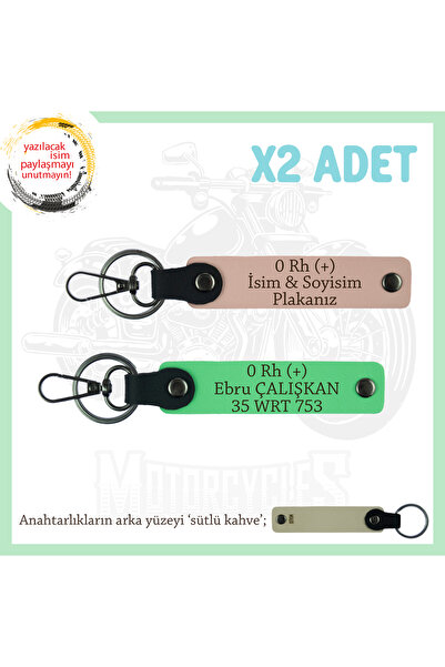 miawiki سلسلة مفاتيح مع لوحة اسم و0 Rh (+) فصيلة الدم المكتوبة × 2، Yavruağzı...