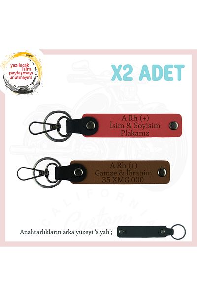 miawiki Motor X2 Keychain, Pomegranate Flower-Brown-Syh, Custom Name Plate for Biker Style a Rh (+) Blood Group Written
