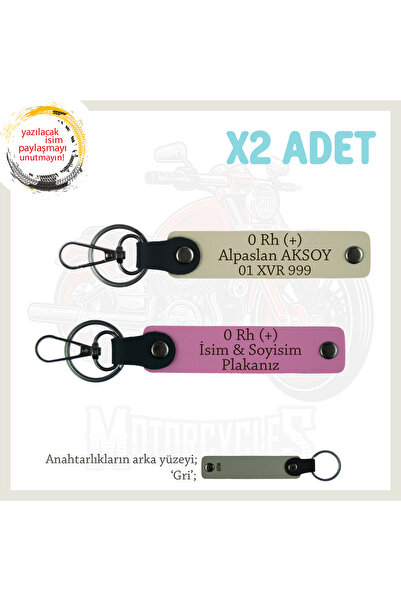 Miaju Exclusive for Biker Friends, Leather X2 Keychain with Name Plate and 0 ...