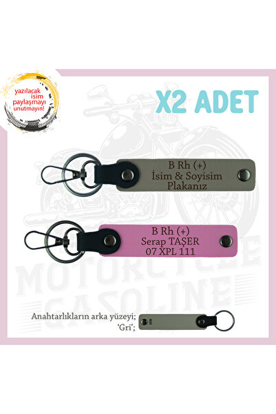 Asortishey Name Plate & B Rh (+) Blood Group Written X2 Keychain Set, Ash Gre...