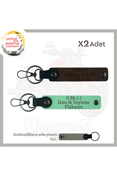 Miaju Special for Motor Enthusiasts, X2 Keychain with Name Plate and 0 Rh (-)...