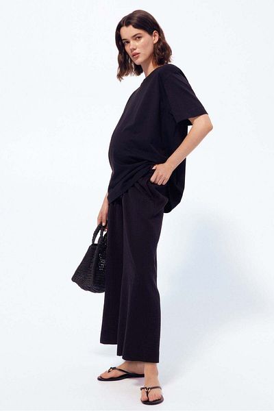 H&M MAMA Wide muslin trousers