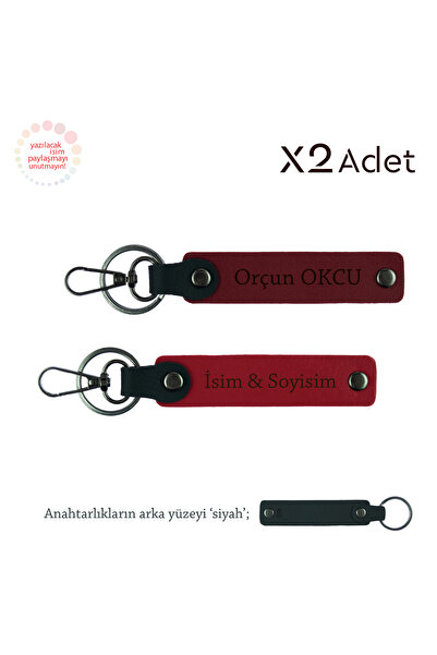 Miaju Sweetheart Meaningful Gift, Set of 2 Keychains with Name and Surname Wr...