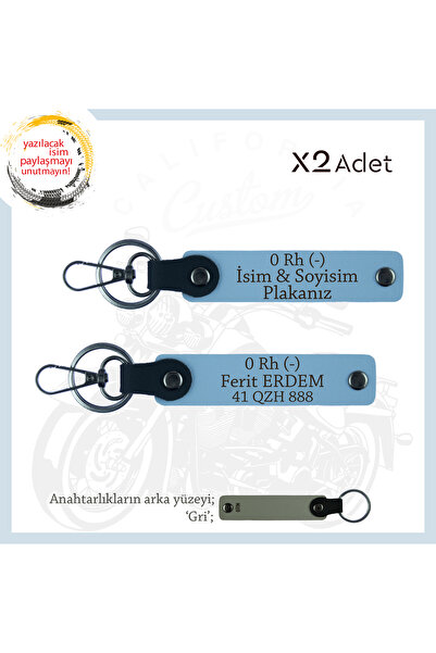 Asortishey Emergency Set of 2 Keychains with Name Plate and 0 Rh - Blood Grou...