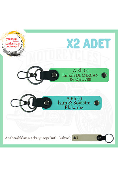 Miaju Exclusive for Biker Style, Leather X2 Keychain with Name Plate and a Rh...