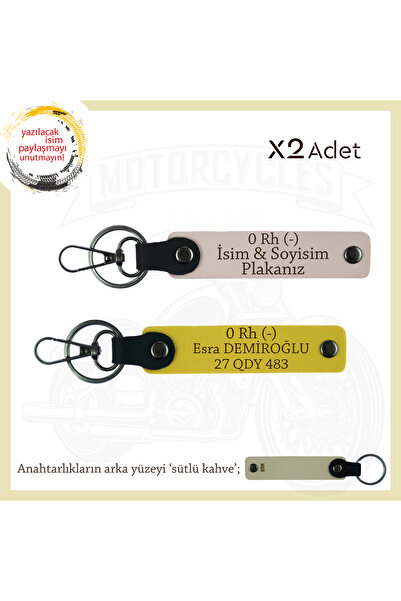 Miaju To Chauffeurs, Gift Leather X2's Keychain with Name Plate and 0 Rh (-) ...