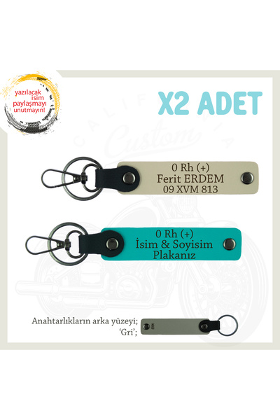 Asortishey سلسلة مفاتيح Safe Ride x2، K Turquoise-S Coffee-Gr، طراز Biker، لو...