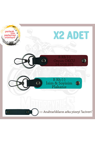 Asortishey Name Plate and B Rh (-) Blood Group Written 2 Keychain, K Turquois...