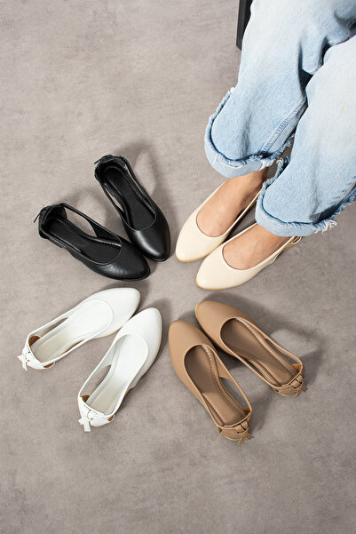 SWORD Γυναικεία παπούτσια μπαλαρίνας με φιόγκο - Mother shoes - Casual shoes - Skin Ballerinas