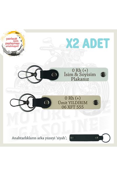 Miaju Nameplate Suitable for All Keys and 0 Rh (+) Blood Type Lettering Set of 2 Keychains, White-S Brown-Syh