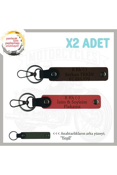 miawiki Name Plate and B Rh (-) Blood Group Written X2 Keychain, Pomegranate Flower-K Coffee-Ysl, Special for Motor Lovers