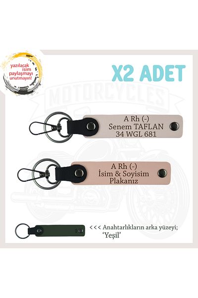 miawiki Name Plate and a Rh (-) Blood Group Written X2 Keychain Set, Yavruağzı-Pudra-Ysl, Special for Speed Lovers