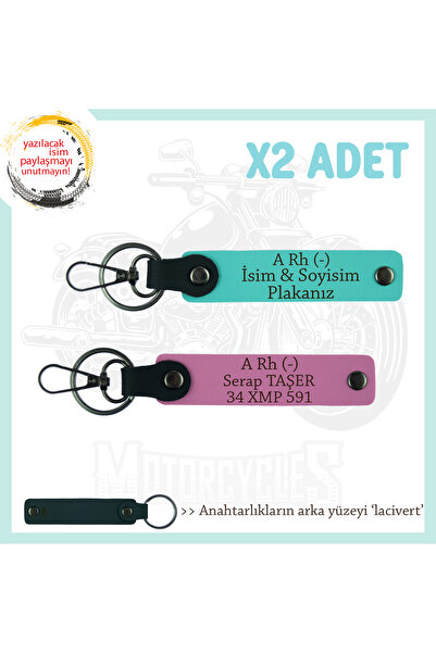 Asortishey Name Plate and a Rh (-) Blood Group Written X2 Keychain, Pink-Turq...