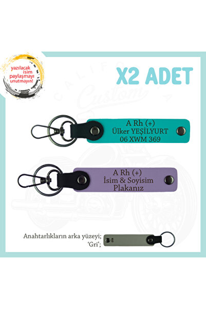 Asortishey Emergency X2 Keychain, Purple-K Turquoise-Gr, Motorcycle Lovers, N...