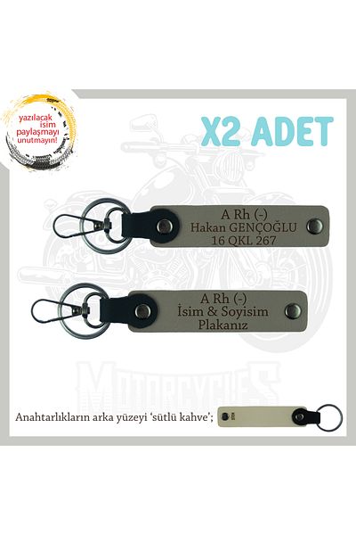miawiki Name Plate and a Rh (-) Blood Group Safe Driving X2' Keychain, Ash Grey-Sk, Motorcycle Friendly Exclusive